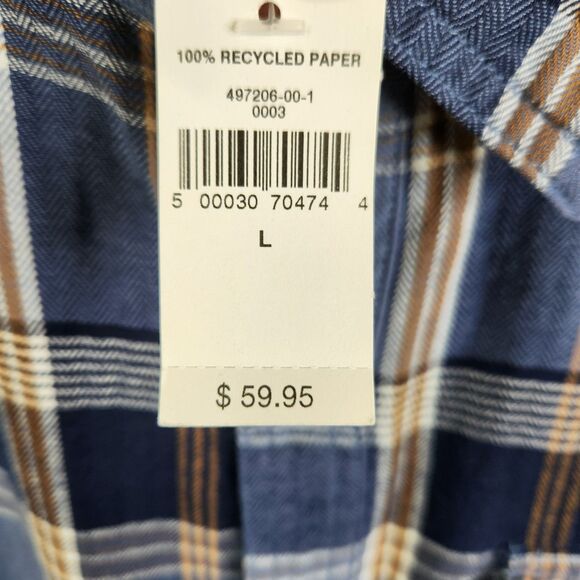 NEW Gap Standard Fit Long Sleeve Plaid Single Pocket Button Down Shirt Large - Picture 4 of 7